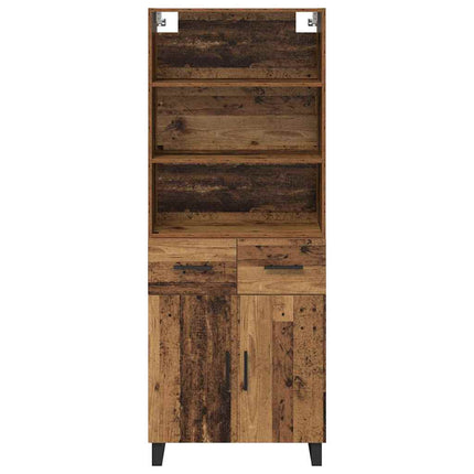 Highboard med skuffe 2 pcs Gammelt træ Konstrueret træ