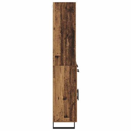Highboard med skuffe 2 pcs Gammelt træ Konstrueret træ