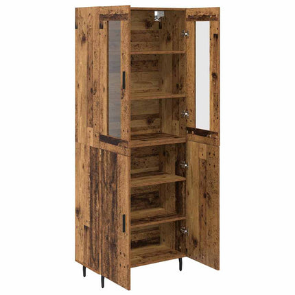 Highboard 2 pcs Gammelt træ Konstrueret træ