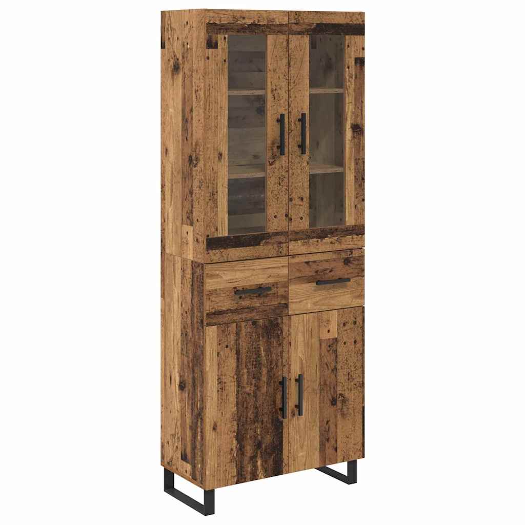 Highboard med skuffe 2 pcs Gammelt træ Konstrueret træ