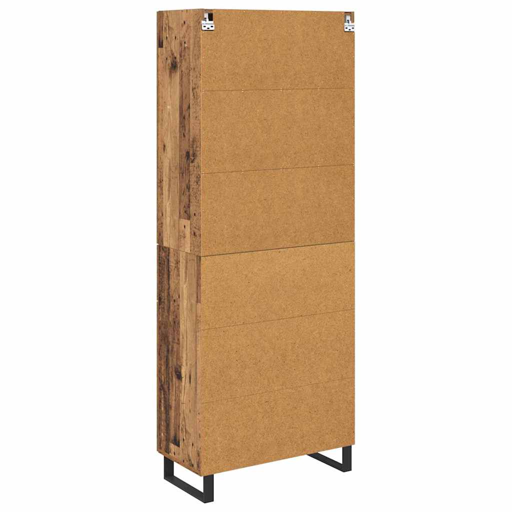 Highboard med skuffe 2 pcs Gammelt træ Konstrueret træ