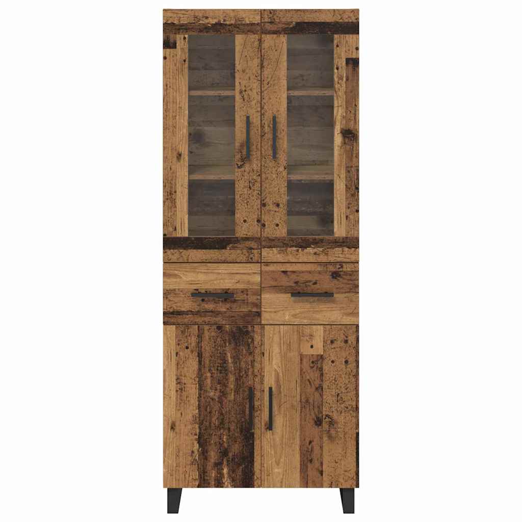 Highboard med skuffe 2 pcs Gammelt træ Konstrueret træ