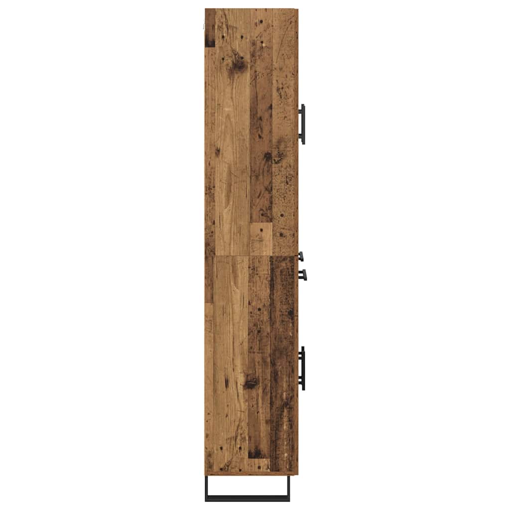 Highboard med skuffe 2 pcs Gammelt træ Konstrueret træ