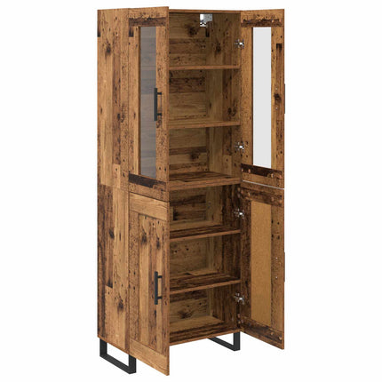 Highboard 2 pcs Gammelt træ Konstrueret træ