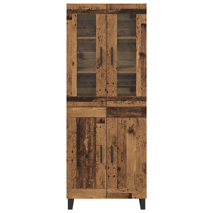 Highboard 2 pcs Gammelt træ Konstrueret træ
