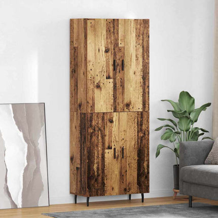 Highboard 2 pcs Gammelt træ Konstrueret træ