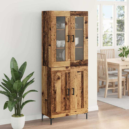 Highboard 2 pcs Gammelt træ Konstrueret træ