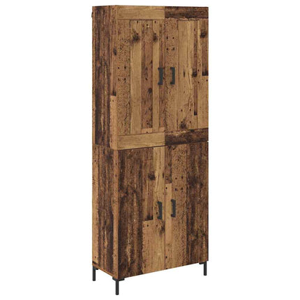 Highboard 2 stk. Gammelt træ 69,5 x 34 x 180 cm Konstrueret træ