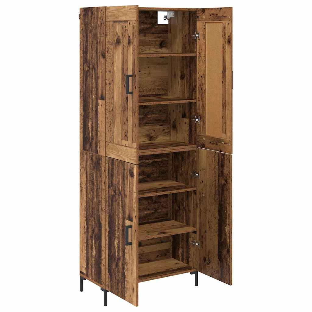 Highboard 2 pcs Gammelt træ Konstrueret træ