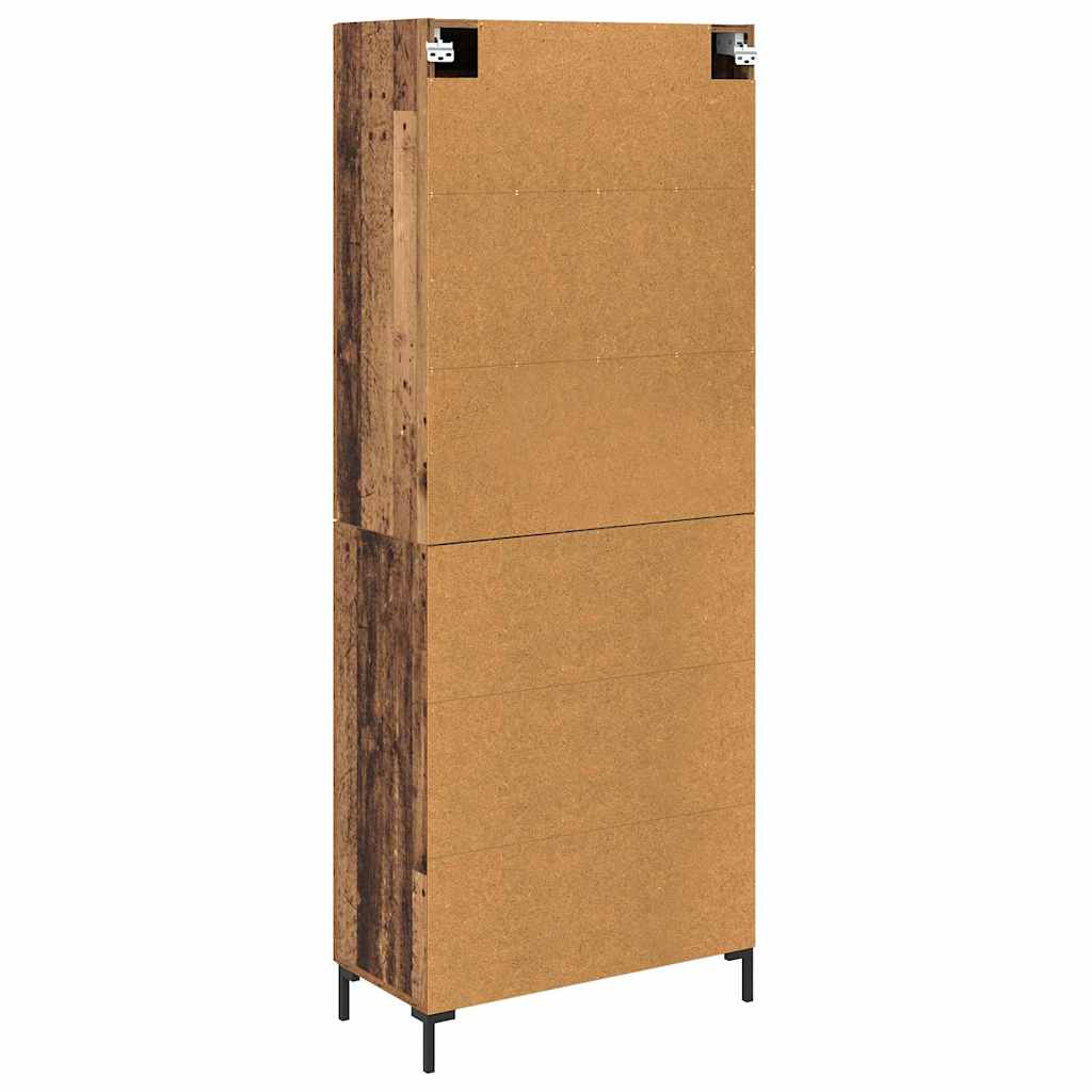 Highboard 2 pcs Gammelt træ Konstrueret træ