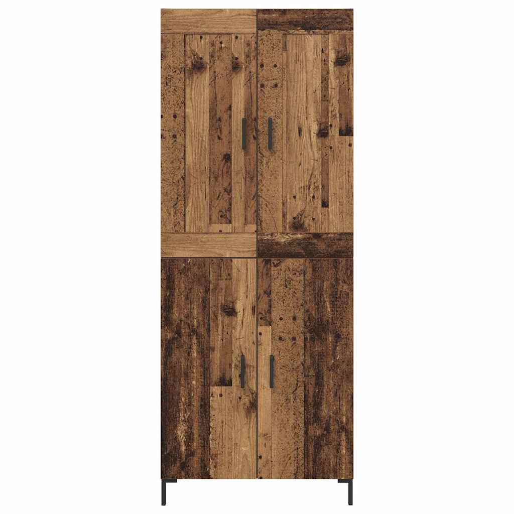 Highboard 2 pcs Gammelt træ Konstrueret træ