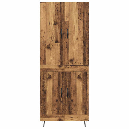 Highboard 2 pcs Gammelt træ Konstrueret træ