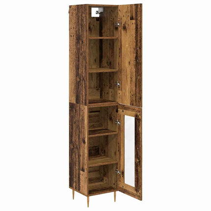 Highboard 2 pcs Gammelt træ Konstrueret træ