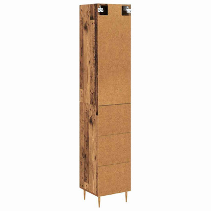Highboard 2 pcs Gammelt træ Konstrueret træ