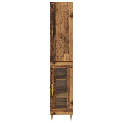 Highboard 2 pcs Gammelt træ Konstrueret træ