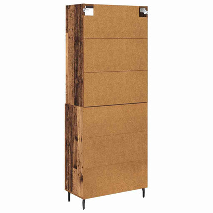 Highboard 2 stk. Gammelt træ 69,5 x 32,5 x 180 cm