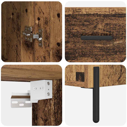 Highboard 2 pcs Gammelt træ Konstrueret træ