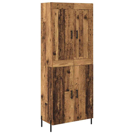 Highboard 2 pcs Gammelt træ Konstrueret træ