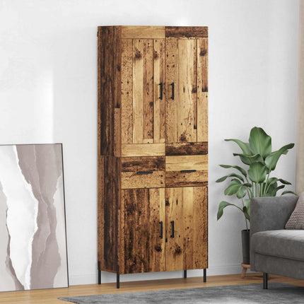 Highboard 2 pcs Gammelt træ Konstrueret træ