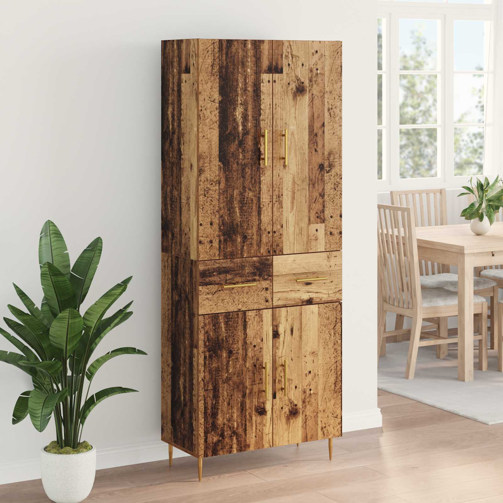 Highboard Gammelt træ 69,5 x 34 x 180 cm Konstrueret træ