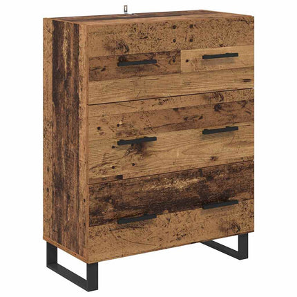 Highboard med skuffe 2 pcs Gammelt træ Konstrueret træ