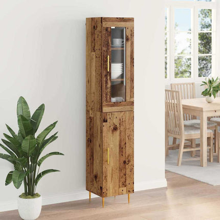 Highboard 2 stk. Gammelt træ 34,5 x 34 x 180 cm Konstrueret træ