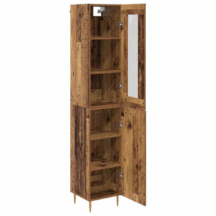 Highboard 2 stk. Gammelt træ 34,5 x 34 x 180 cm Konstrueret træ