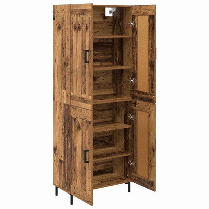 Highboard 2 pcs Gammelt træ Konstrueret træ