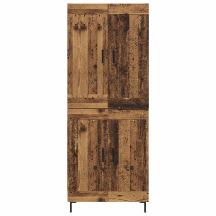 Highboard 2 pcs Gammelt træ Konstrueret træ