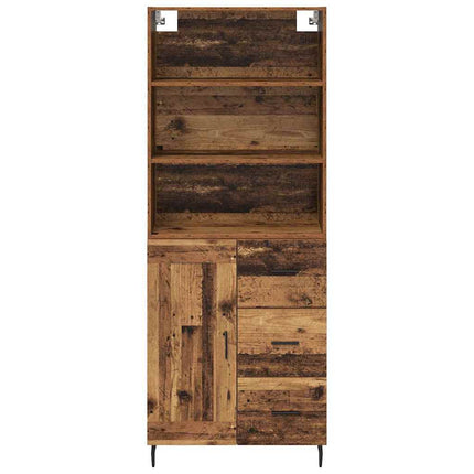 Highboard 2 stk. Gammelt træ 69,5 x 32,5 x 180 cm