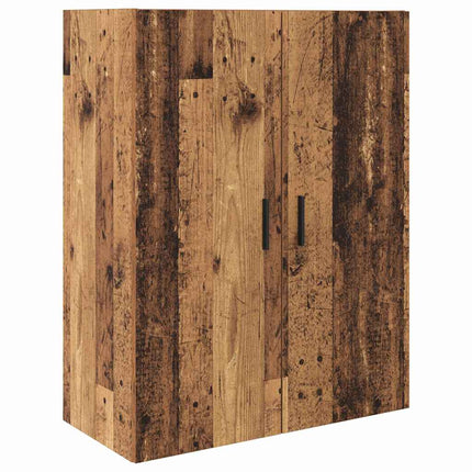 Highboard 2 pcs Gammelt træ Ingeniørtræ og glas
