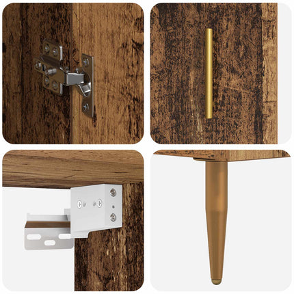 Highboard 2 stk. Gammelt træ 34,5 x 34 x 180 cm Konstrueret træ