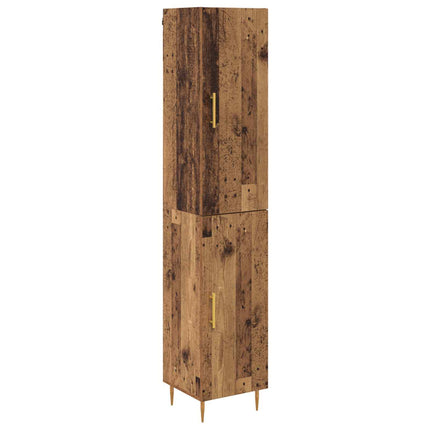 Highboard 2 stk. Gammelt træ 34,5 x 34 x 180 cm Konstrueret træ