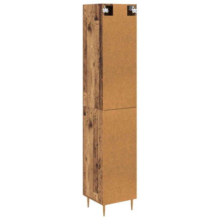Highboard 2 stk. Gammelt træ 34,5 x 34 x 180 cm Konstrueret træ