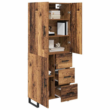 Highboard 2 stk. Gammelt træ 69,5 x 34 x 180 cm