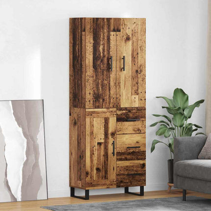Highboard 2 stk. Gammelt træ 69,5 x 34 x 180 cm