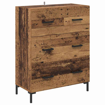 Highboard 2 stk. Gammelt træ 69,5 x 34 x 180 cm Konstrueret træ