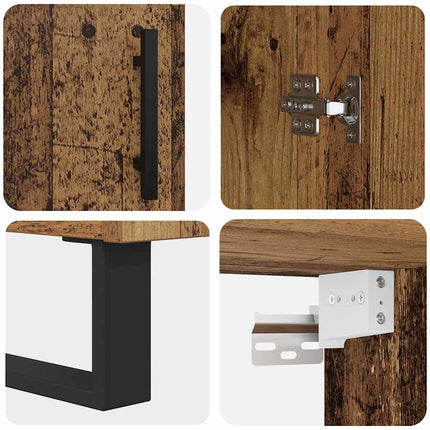 Highboard 2 stk. Gammelt træ 69,5 x 34 x 180 cm