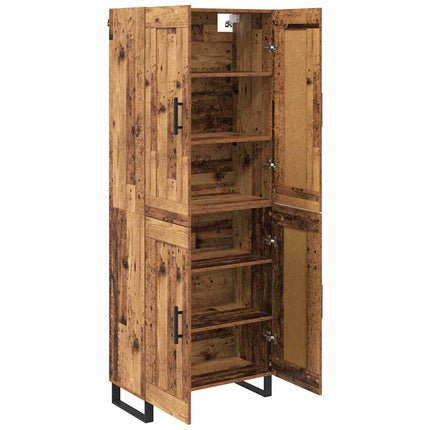 Highboard 2 stk. Gammelt træ 69,5 x 34 x 180 cm