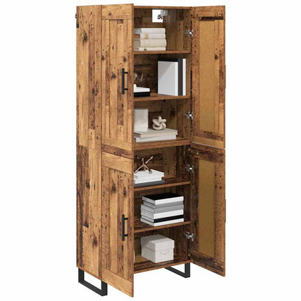 Highboard 2 stk. Gammelt træ 69,5 x 34 x 180 cm