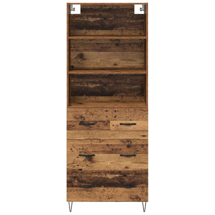 Highboard med skuffe 2 pcs Gammelt træ Konstrueret træ