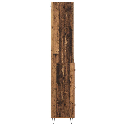 Highboard med skuffe 2 pcs Gammelt træ Konstrueret træ