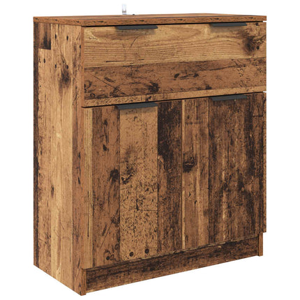 Sideboard med skuffe 3 pcs Gammelt træ Konstrueret træ