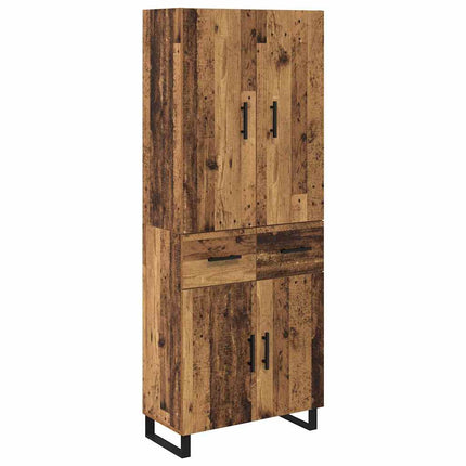 Highboard 2 stk. Gammelt træ 69,5 x 34 x 180 cm