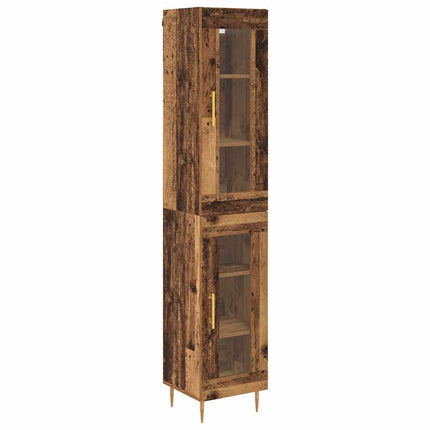 Highboard 2 pcs Gammelt træ Glas