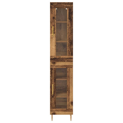 Highboard 2 pcs Gammelt træ Glas