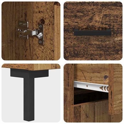 Highboard 2 stk. Gammelt træ 69,5 x 34 x 180 cm Konstrueret træ