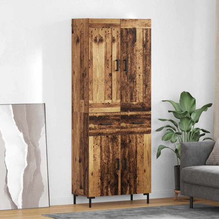Highboard 2 stk. Gammelt træ 69,5 x 34 x 180 cm Konstrueret træ