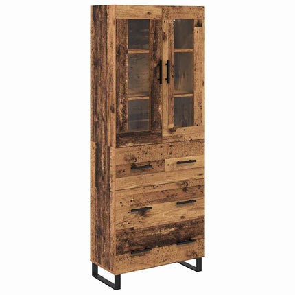 Highboard med skuffe 2 pcs Gammelt træ Konstrueret træ