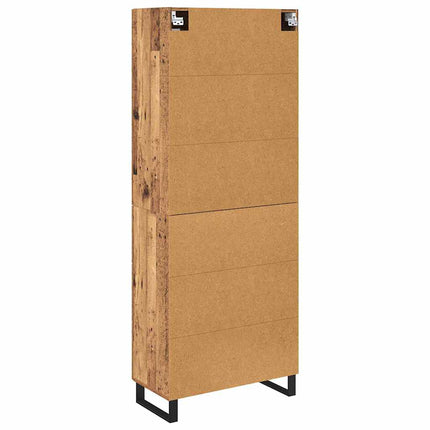 Highboard med skuffe 2 pcs Gammelt træ Konstrueret træ